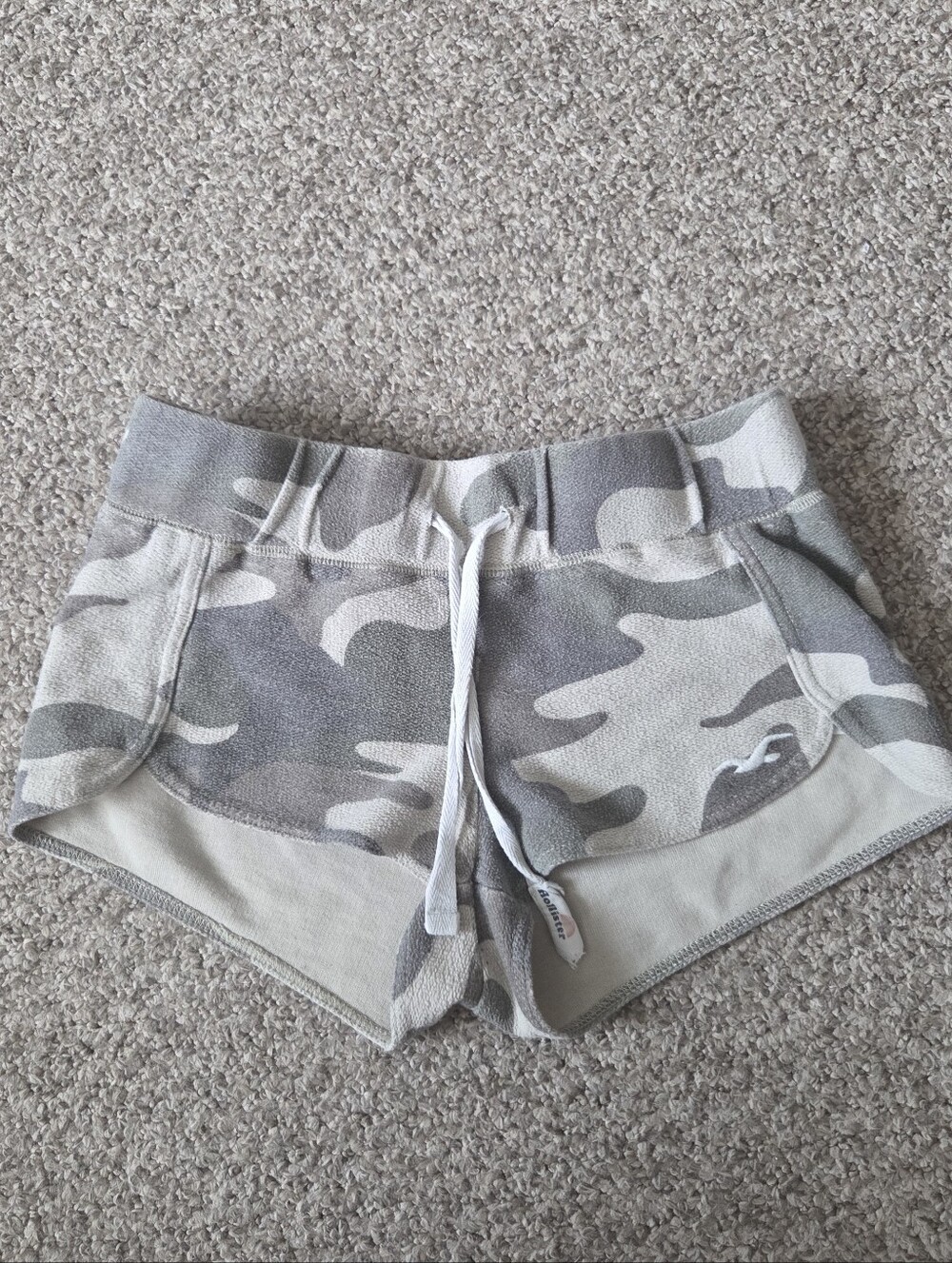 Y2K Hollister Camo Micro Mini Low Rise Lounge Gym Terry Booty Shorts Small